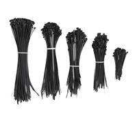 700Pcs Cable Tie Set, Nylon Zip Ties with Self Locking Design, 40lb Strength Hose Wire Line Management Kit for Home Office Garage, Black Flame Retardant Cable Ties in 5 Sizes