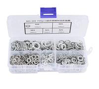 700pcs M3/M4/M5/M6/M8 Toothed Lock Washers, Shakeproof Serrated Toothed Lock Washer Flat Set,5 Kinds Of Washer Flats Can Meet Different Using Needs