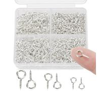 700PCS Small Screw Eye Pins for Jewelry Making, 3 Sizes Mini Eyelet Screws, Charm Bead Supplies Eyelet Pins Hooks for DIY Crafts, Art Projects, Tiaras and Jewelry Making-Silver