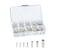 700pcs Wire Ferrules Kit, Non-Insulated Ferrule Crimp Terminals 10-22 AWG Cable Pin Cord End Terminals Wire Copper Crimp Fitting Ferrules Butt Connector Mini Bare Tube Ferrule for Electrical Project