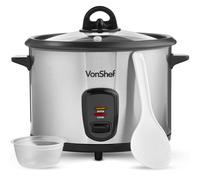 700W 1.8L Stainless Steel Electric Rice Cooker and Steamer Pot VonHaus Metallic Silver One Size