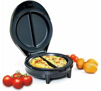 Dual Omelette Maker Electric - Easy Clean Non-Stick Cooking Plate - Makes Healthy Omelettes, Scrambled & Fried Eggs - Featuring Ready Indicator Light & Cool Touch Handle