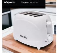 700W WHITE 2 SLICE EXTRA WIDE SLOT COOL TOUCH TOASTER VARIABLE BROWNING CONTROL