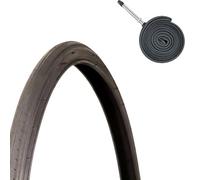 700x23c Black Road Tire High-Grip Speed Tread 700/23c Silent Ride 700 23 c for Racing Commuter All-Weather Bicycle(Tire+tube Presta Valve 48)