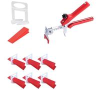 701Pcs Construction Tile Leveling System Set, Tiles Tools with 600Pcs Leveler Spacers Clips+100Pcs Wedges+1 Plier for Building Walls Floors(1.50mm)