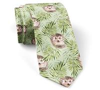 702 Hedgehog Leaves Flower Men'S Neck Tie Casual Costume Tie Soft Formal Tie Wedding Tie For School Celebration College