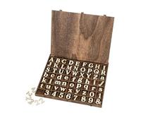 706 Pieces 1 Inch Wood Alphabet Letters Wooden Numbers Mini Capital & Lowercse Letters with Rustic Storage Box for Home Decor Spelling Education Homemade Crafts Party Gifts