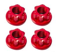 7075 Aluminum M10 Hub Nuts for Rear Bicycle Axles Suitable for Fixed Gear Climbing and Non Quick Release Mountain Bike Hubs 4Pcs (red)