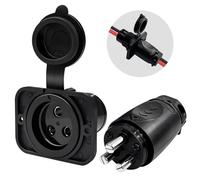 70A Trolling Motor Plug Receptacle - Waterproof Marine Electrical Connector, for 2/3 Wire Configuration 12V, 24V, 12/24V, 24/36V, 36V, or 48V Systems for Yachts Minn Kota Marine (Black)