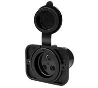 70A Trolling Motor Receptacle, 12-48V 3-Wire Power Connector with Watertight Seal Heavy Duty Electrical Plug Compatible with Marine Boat Motors (Black)