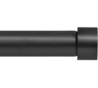 (70cm - 120cm .) - Drapery Decorative Window Curtain Rod - Ivilon End Cap Style Design, 2.5cm Diameter, 28 to 120cm Colour Black