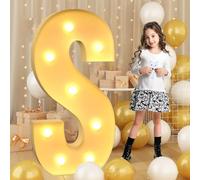 70cm-2.3ft Giant LED Light Up Letter S, Mosaic Marquee Light Up Sign, LED Letters Lamps for Valentine's Day Birthday Christmas New Year