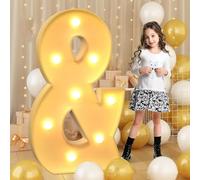 70cm-2.3ft Giant LED Light Up Numbers 0-9, Mosaic Marquee Light Up Sign Letters A-Z, LED Number Lamps for Valentine's Day Birthday Christmas New Year