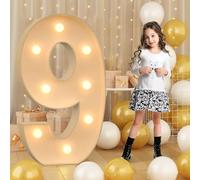 70cm-2.3ft Giant LED Light Up Numbers 0-9, Mosaic Marquee Light Up Sign Letters A-Z, LED Number Lamps for Valentine's Day Birthday Christmas New Year