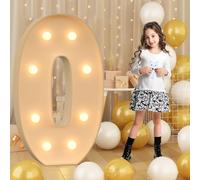 70cm-2.3ft Giant LED Light Up Numbers 0, Mosaic Marquee Light Up Sign, LED Number Lamps for Valentine's Day Birthday Christmas New Year