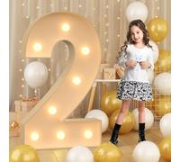70cm-2.3ft Giant LED Light Up Numbers 2, Mosaic Marquee Light Up Sign, LED Number Lamps for Valentine's Day Birthday Christmas New Year