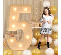 70cm-2.3ft Giant LED Light Up Numbers 5, Mosaic Marquee Light Up Sign, LED Number Lamps for Valentine's Day Birthday Christmas New Year