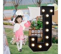 70cm-2.3ft Marquee LED Number Lights, Giant LED Light Up Letter J LED Letters Lamps for Valentine's Day Birthday Christmas New Year