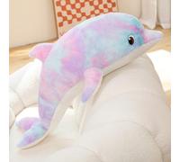 70cm/27.55in Dolphin Plush Toy, Dolphin Stuffed Animals Plush Pillow Super Soft Sea Animal Plush Toys Dolls for Boys Girls Sleeping Cushion Gift (Purple Orchid)