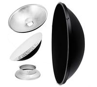 70cm 28" Silver Beauty Dish Parabolic Reflector With Grid & Soft White Diffuser Photography Lighting Portable Studio Flash Light Modifier Beauty Commercial Headshot Photo Shoot (Bowens S-Type, Silver)