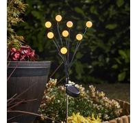70cm 8 Stem Solar Globe Garden Lights Outdoor Path Patio Stakes Waterproof | Solar Pathway Lights, 8 Stem Globe LEDs, 70cm Stakes, Firefly Lights, Warm White LED, Weatherproof, Patio Garden Decor