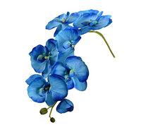 70cm Artificial Orchid Flowers, Blue Orchids Artificial - 8 Heads Fake Plant Silk Phalaenopsis Faux Flowers for Home, Office, Bathroom, Kitchen, Wedding, Dining Room