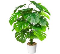 70cm Artificial Plants, Fake Monstera Tree with 24 Leaves, Realistic Potted Faux Plants for Home & Office Decor, Large Flexible Indoor Outdoor Greenery with Pot, Bendable, No Maintenance