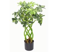Leaf Artificial Schefflera Arboricola Foliage Plant (Umbrella Tree), Mixed Materials, Bonsai Twist, 70cm