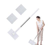 70cm Automatic Cloth Changing Mini Mop With 2 Pieces of Cloth, Compatible With Face Towel or Wipes, Hands-Free Flat Floor Cleaner With 360° Rotation for Kitchen and Home