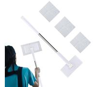 70cm Automatic Cloth Changing Mini Mop With 3 Pieces of Cloth, Compatible With Face Towel or Wipes, Hands-Free Flat Floor Cleaner With 360° Rotation for Kitchen