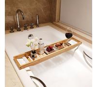 70Cm Bamboo Bathtub Tray Bath Board Shelf Non-Slip Surface