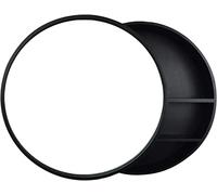 70cm Black Round Bathroom Mirror Cabinet - Modern Functional Design with Two-Way Sliding Door - Stylish Wall Storage Organizer for Home Decor and Bathroom Essentials