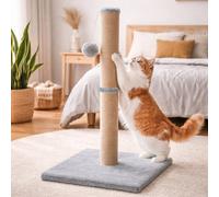 Marco Paul Heavy Duty Cat Scratching Post - 40cm Sisal Rope Tower with Plush Base & Hanging Ball, Large Vertical Cat Tree for Scratch & Exercise - Ideal for All Large Size Cats from Kittens to Adults