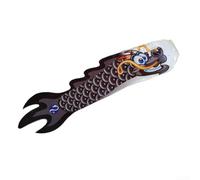 70cm Dragon Pattern Windsock Built with Rip-Stop Fabric and Measurement Belt for Outdoor Aviation-Themed Decoration and Wind Indication (black)