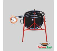 70cm Enamelled Steel Paella Pan & 50cm Gas Burner Kit / Set - Braced Tripod