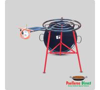 70cm Enamelled Steel Paella Pan & 60cm Gas Burner Kit / Set - Braced Tripod