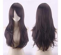 70cm Fashion Long Wavy Anime Cosplay Wig White Black Blue Red Pink Purple Blonde Synthetic Hair Halloween Party Wigs For Women OneSize brown3