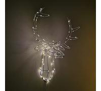 70cm Festive Christmas Indoor Outdoor Twinkling LED Reindeer Head in Warm White