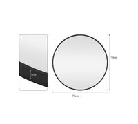 (70cm) GoDyna Round Mirror 40cm/50cm/60cm/70cm Metal Framed Circle Mirror Home Decorative Black Wall Mounted Vanity Mirror for Living Room Bedroom