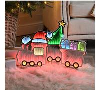 70cm Light up Infinity Christmas Train with 2 Carriages and Multi-Coloured LEDs Samuel Alexander Multi One Size