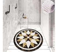 70cm Round Shower Mat Loofah Bath Mat for Inside Shower,Antibacterial Bathtub Mat with Drain,Pets Tub Mat Corner Quick Drying Non-Slip Bathroom Rugs