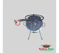 70cm Spanish Paella Pan & 60cm Gas Burner Kit / Set with Braced Tripod