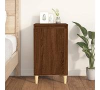 70cm Tall Bedside Cabinet - Narrow Side Table with Door & Raised Legs for Bedroom, Living Room, Sofa Couch - Stylish Storage Solution (Brown & Oak, 40x35x70 cm)