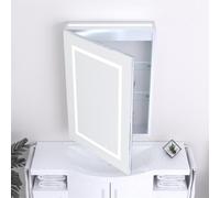 70cm Tall LED (Rectangle) Bathroom Mirror Cabinet Clifton Natural One Size