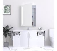 70cm Tall LED (Sides) Bathroom Mirror Cabinet Clifton Natural One Size