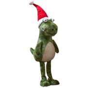 70cm Tall Plush Santa-Saurus Dino Standing Decoration with Santa Hat Samuel Alexander Green One Size