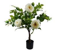 Leaf Design UK Realistic Flower Tree, 70cm White Camellia Rose Plant Artificial