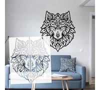 70cm Wolf Silhouette Tribal Art Stencil Reusable Large Wall Painting Template Modern Home Accent Decor S576
