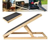 (70cm x 35cm x 30/40cm) Wooden Dog Ramp Pet Puppy Ramp Height Adjustable Lightweight Non Slip Carpet Surface Safety Pets Ladder