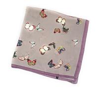 70cm x 70cm Butterfly Print Square Scarf Big Ladies Women Faux Silk Head Neck Thin Bag Charm (Mauve Purple)